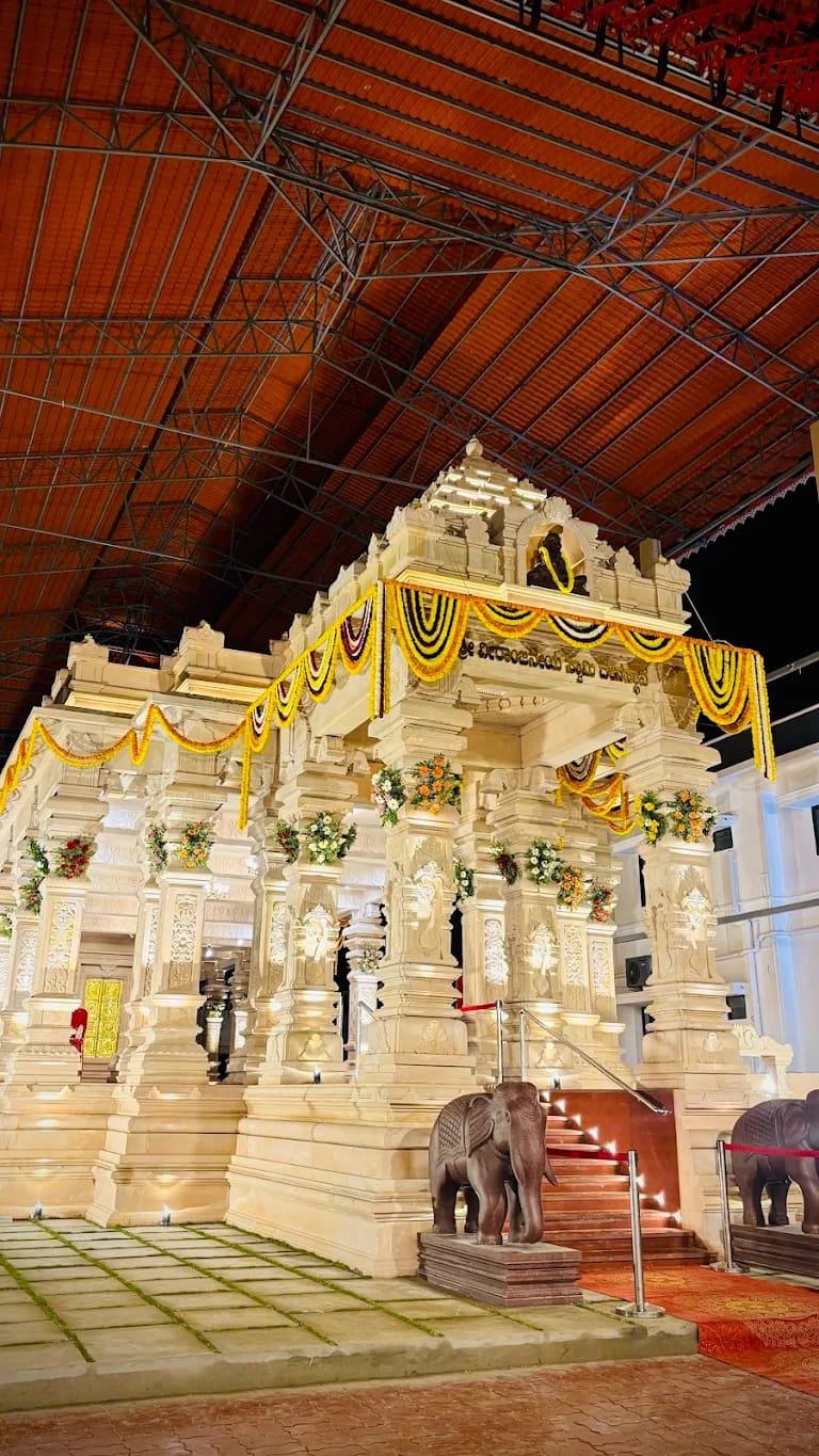 Pink Marble Temple Architecture